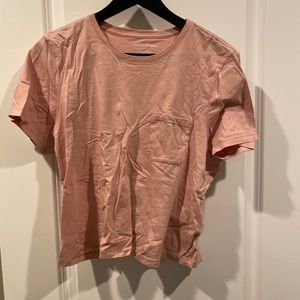 Richer poorer pink crop pocket tee